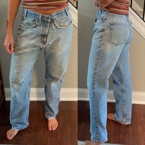 Slightly distressed Kirkland rough baggy denim